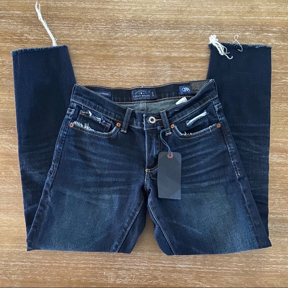 Lucky Brand Denim - LUCKY BRAND Raw Hem Dark Denim Skinny Crop 24